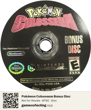 Pokémon Colosseum Bonus Disc Nintendo GameCube, NTSC disc