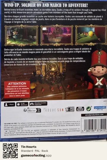 Tin Hearts PlayStation 5, PAL box back