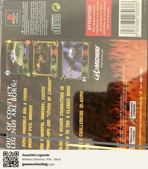 Gauntlet Legends PlayStation, PAL box back