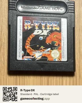 R-Type DX Game Boy Color, PAL cartridge label