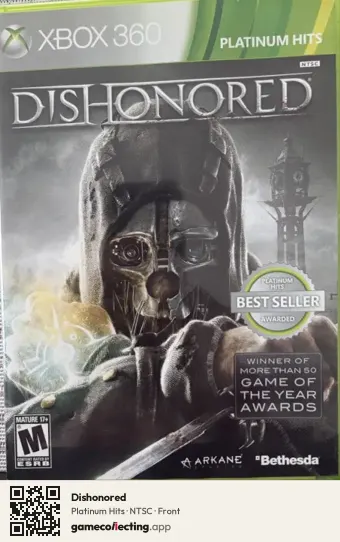 Dishonored Xbox 360, NTSC box front