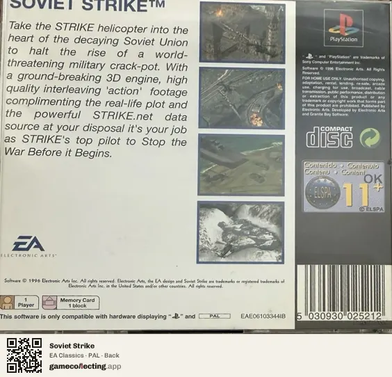 Soviet Strike PlayStation, PAL box back
