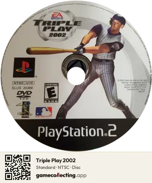 Triple Play 2002 PlayStation 2, NTSC disc