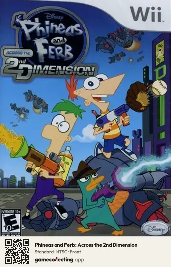 Phineas and Ferb: Across the 2nd Dimension Nintendo Wii, NTSC box front