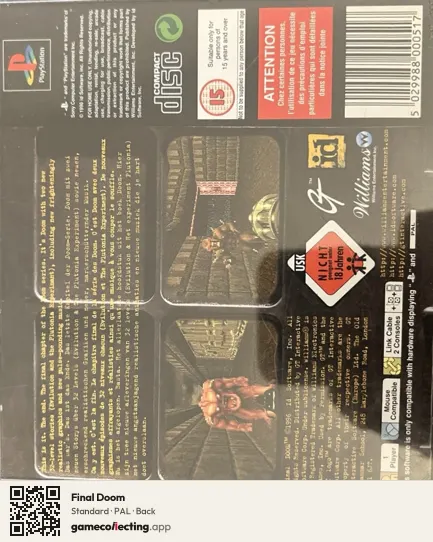 Final Doom PlayStation, PAL box back