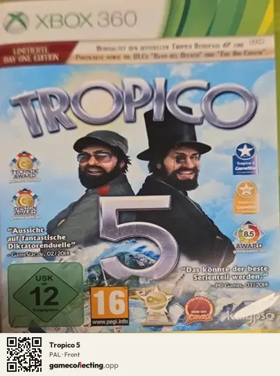 Tropico 5 Xbox 360, PAL box front