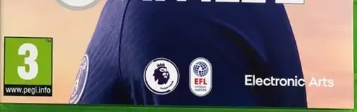 FIFA 22, the PEGI square on its front