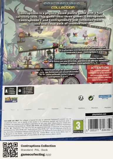 Contraptions Collection PlayStation 5, PAL box back