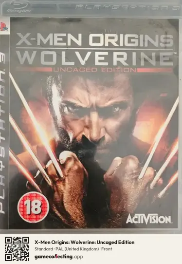 X-Men Origins: Wolverine: Uncaged Edition PlayStation 3, United Kingdom box front