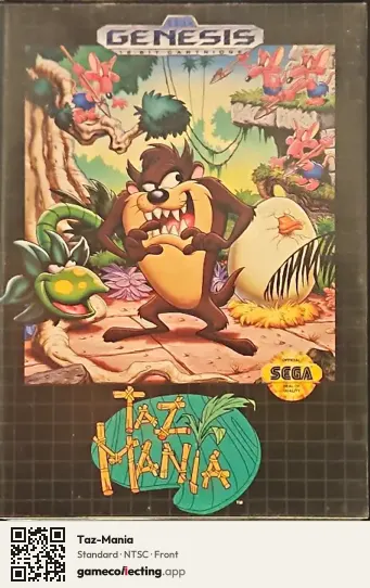Taz-Mania Sega Mega Drive / Genesis, NTSC box front
