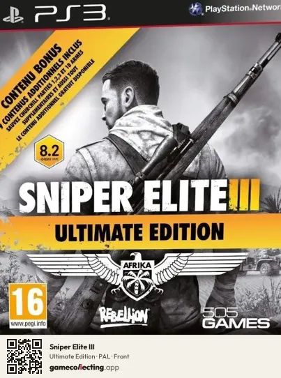 Sniper Elite III PlayStation 3, PAL box front