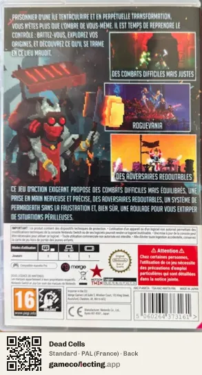 Dead Cells Nintendo Switch, France box back