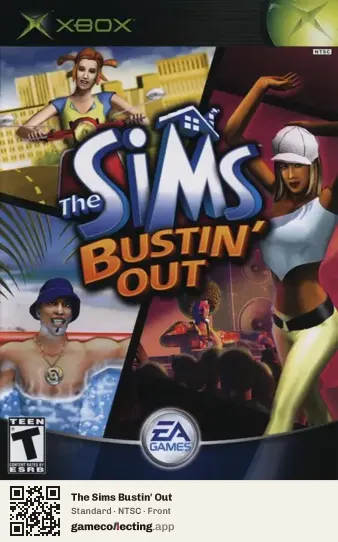 The Sims Bustin' Out Xbox, NTSC box front