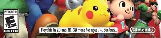 Super Smash Bros. for Nintendo 3DS, the ESRB box on its front