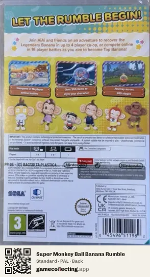 Super Monkey Ball Banana Rumble Nintendo Switch, PAL box back
