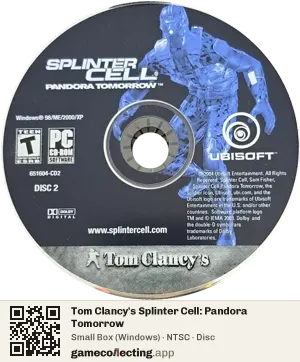 Tom Clancy's Splinter Cell: Pandora Tomorrow Computer, NTSC disc