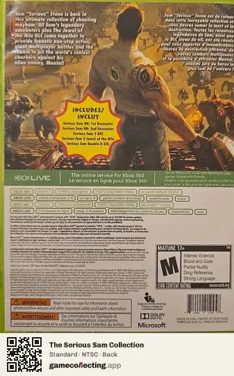 The Serious Sam Collection Xbox 360, NTSC box back