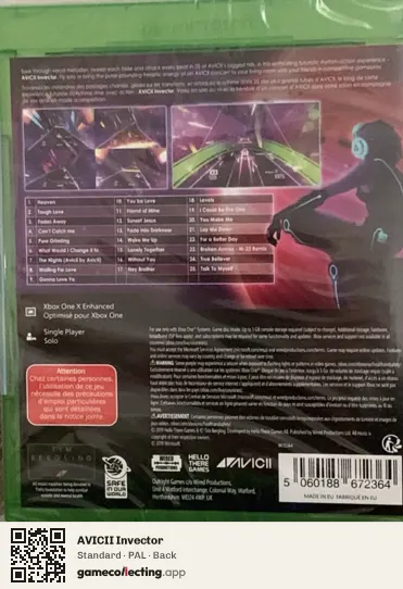 AVICII Invector Xbox One, PAL box back