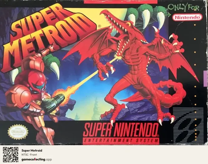 Super Metroid Super Nintendo Entertainment System, NTSC box front