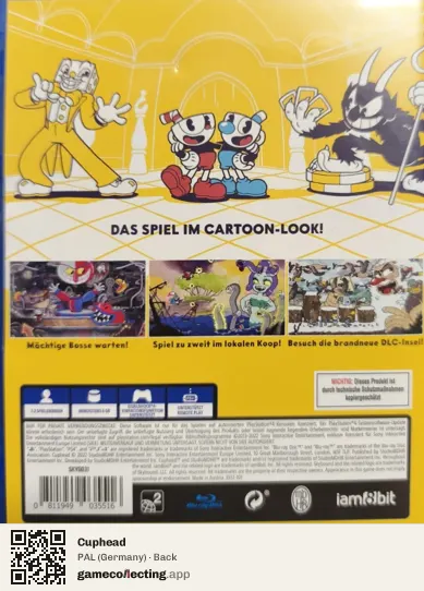 Cuphead PlayStation 4, Germany box back