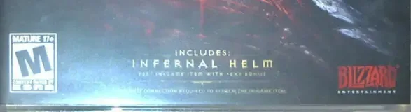 Diablo III, the ESRB box on its front
