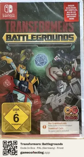 Transformers: Battlegrounds Nintendo Switch, Germany box front