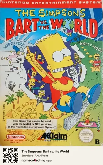 The Simpsons: Bart vs. the World Nintendo Entertainment System, PAL box front