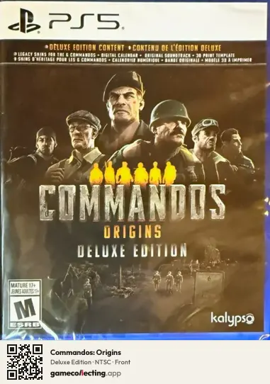 Commandos: Origins PlayStation 5, NTSC box front