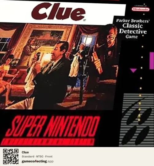 Clue Super Nintendo Entertainment System, NTSC box front