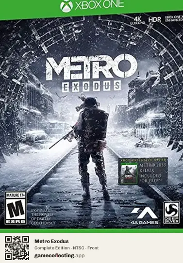 Metro Exodus Xbox One, NTSC box front