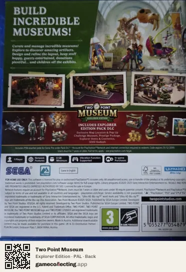 Two Point Museum PlayStation 5, PAL box back