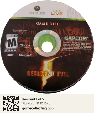 Resident Evil 5 Xbox 360, NTSC disc