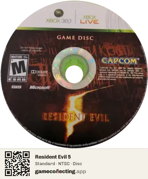 Resident Evil 5 Xbox 360, NTSC disc