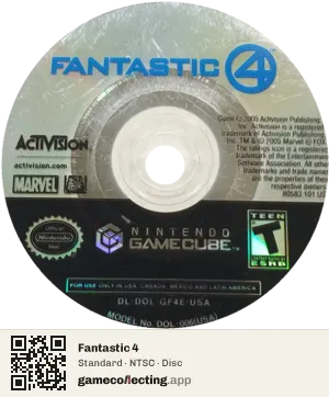 Fantastic 4 Nintendo GameCube, NTSC disc