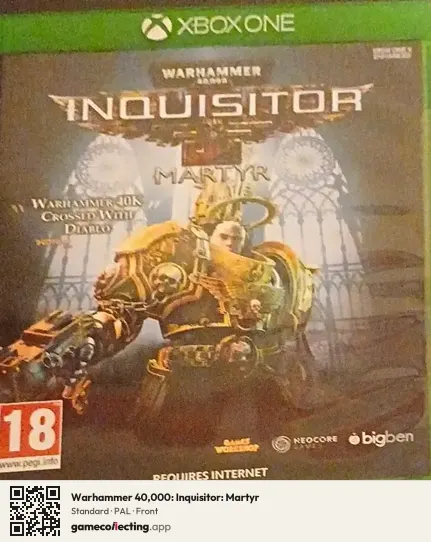 Warhammer 40,000: Inquisitor: Martyr Xbox One, PAL box front