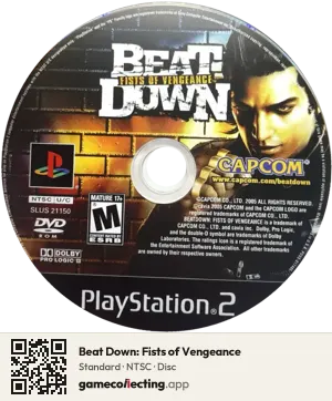 Beat Down: Fists of Vengeance PlayStation 2, NTSC disc