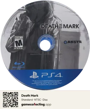 Death Mark PlayStation 4, NTSC disc