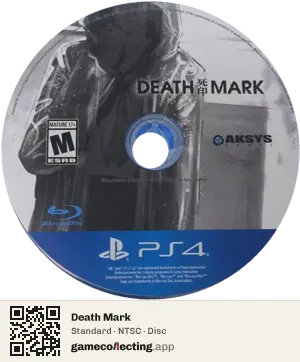 Death Mark PlayStation 4, NTSC disc