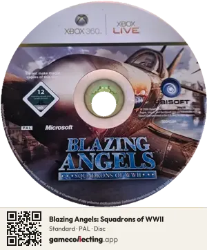 Blazing Angels: Squadrons of WWII Xbox 360, PAL disc