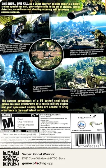 Sniper: Ghost Warrior Computer, NTSC box back