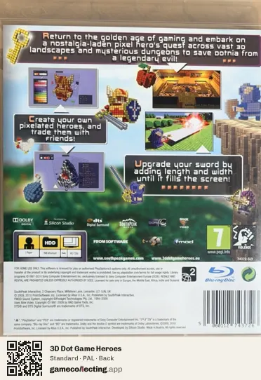 3D Dot Game Heroes PlayStation 3, PAL box back