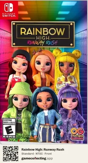 Rainbow High: Runway Rush Nintendo Switch, NTSC box front