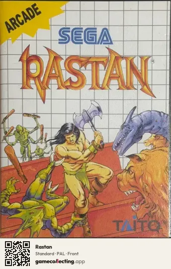Rastan Sega Master System, PAL box front