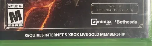 The Elder Scrolls Online: Morrowind, the ESRB box on its front