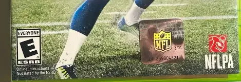 Madden NFL 15, the ESRB box on its front