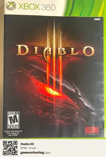 Diablo III Xbox 360, NTSC box front