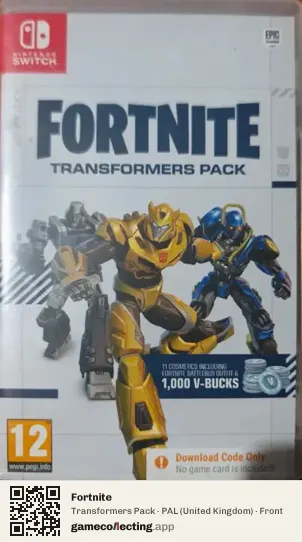 Fortnite Nintendo Switch, United Kingdom box front