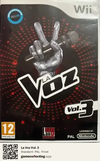 La Voz Vol. 3 Nintendo Wii, PAL box front