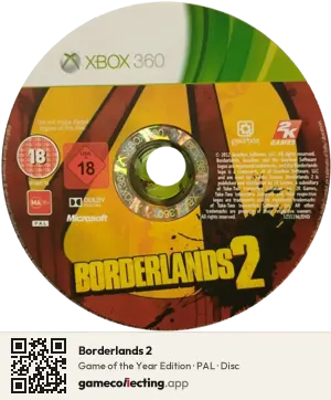 Borderlands 2 Xbox 360, PAL disc