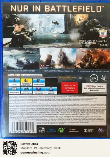 Battlefield 4 PlayStation 4, Germany box back